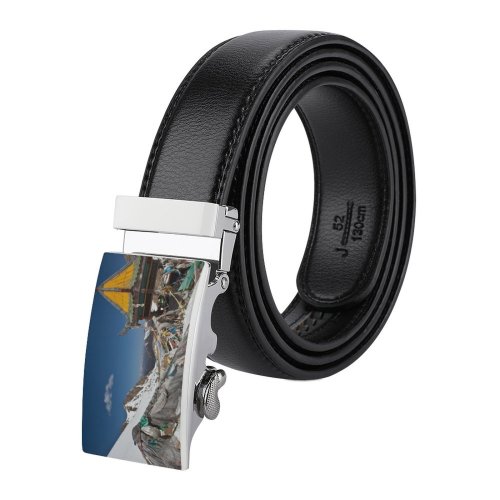 yanfind Belt Sichuan Region Chinese Cultures Snowcapped  Architecture Building Spirituality Tibet Autonomous Tibetan Men's Dress Casual Every Day Reversible Leather Belt