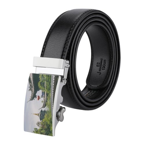 yanfind Belt Shrine Chinese Architecture Building Spirituality Monastery Morning Landscape Tile Window Destinations Construction Men's Dress Casual Every Day Reversible Leather Belt