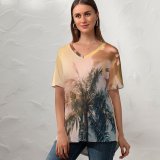 yanfind V Neck T-shirt for Women Yao Resort Roamtheplanet Phang-Nga Flare Koh Wallpapers Plant Beach Tropical Outdoors Summer Top  Short Sleeve Casual Loose