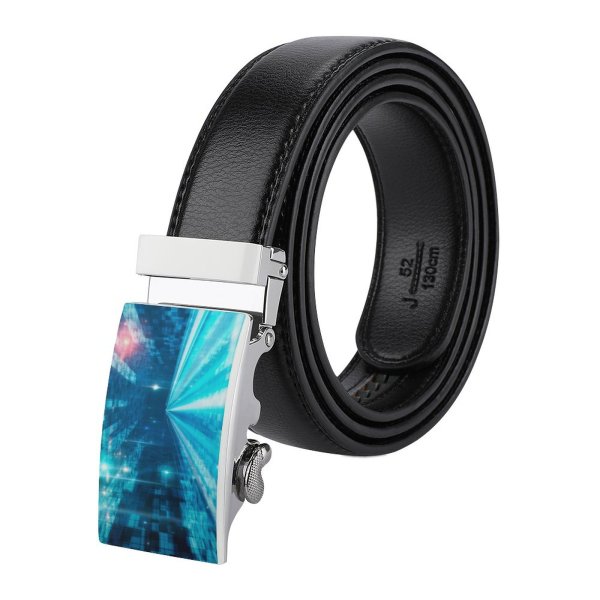 yanfind Belt Screen Motion Science Sending Dimensional Network Vehicle Outer Scale Light Virtual Networking Men's Dress Casual Every Day Reversible Leather Belt