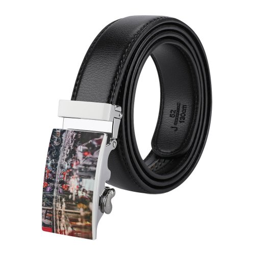 yanfind Belt  Festival Street City  Downtown Flood Daylight Traffic Travel Pavement Light Men's Dress Casual Every Day Reversible Leather Belt
