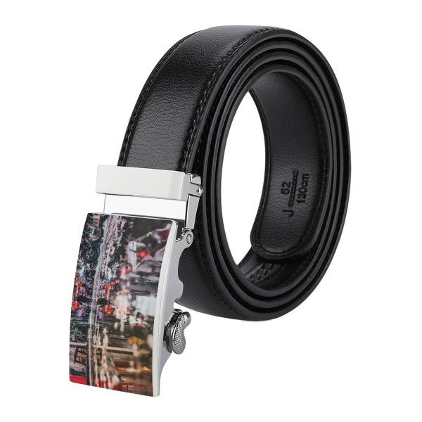 yanfind Belt  Festival Street City  Downtown Flood Daylight Traffic Travel Pavement Light Men's Dress Casual Every Day Reversible Leather Belt