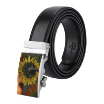 yanfind Belt  Focus Beautiful Plant Delicate Depth Sunset Field Growth  Sunrise Blooming Men's Dress Casual Every Day Reversible Leather Belt