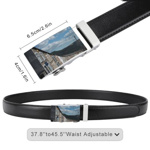 yanfind Belt UK Row Resources Village Architecture Building Welsh Town Terrace Coal Social History Men's Dress Casual Every Day Reversible Leather Belt