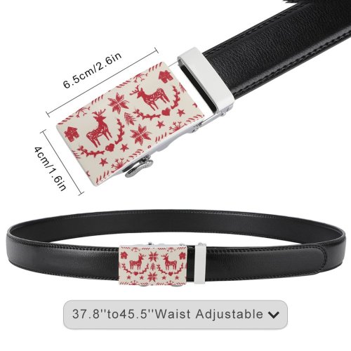yanfind Belt Simplicity Tree Seamless Snowflake Nordic Retro Rough Norwegian Bird  Winter Tradition Men's Dress Casual Every Day Reversible Leather Belt