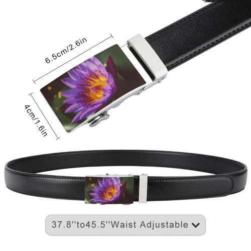 yanfind Belt  Focus Beautiful Plant  Aquatic Lily Blooming Flora Petals Waterlily Bloom Men's Dress Casual Every Day Reversible Leather Belt