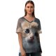 yanfind V Neck T-shirt for Women Cat Kitten Pet Cute Cat Portrait Fur Baby Cat Summer Top  Short Sleeve Casual Loose