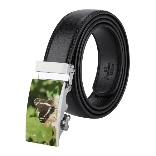 yanfind Belt UK Summer Meadow Antenna Insect Plant Season Camilla Cute Flower Feeding Limenitis Men's Dress Casual Every Day Reversible Leather Belt