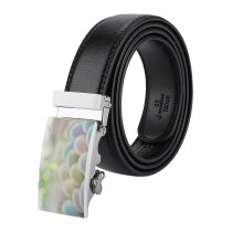 yanfind Belt  Focus Beautiful Decor  Made Cheerful Egg Creativity Decorations Blurred Assorted Men's Dress Casual Every Day Reversible Leather Belt