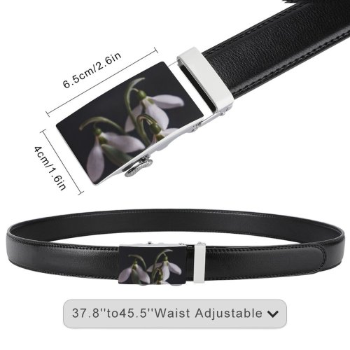 yanfind Belt  Detail Floral Focus Botany Sensitive Plant Decor Delicate  Season Simple Men's Dress Casual Every Day Reversible Leather Belt
