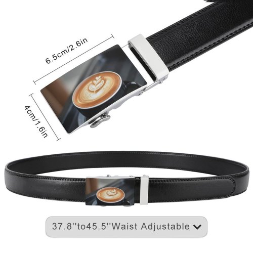 yanfind Belt  Focus Break Delicious Dark Espresso Design Perfume Artistic Caffeine Cup Mug Men's Dress Casual Every Day Reversible Leather Belt