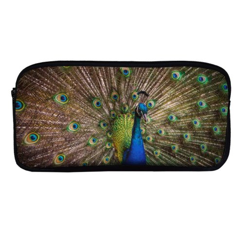 yanfind Pencil Case YHO Paul Carmona  Peafowl Beautiful Feathers Closeup Bird Colorful Zipper Pens Pouch Bag for Student Office School