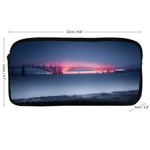 yanfind Pencil Case YHO Otto Berkeley Architecture Forth  United  UNESCO Heritage Queensferry Sunset River Zipper Pens Pouch Bag for Student Office School