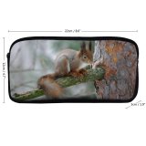 yanfind Pencil Case YHO Winter Vertebrate Tail Squirrel Eurasian Fox Tree Squirrel Grey Furry Whiskers Wildlife Zipper Pens Pouch Bag for Student Office School