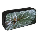 yanfind Pencil Case YHO Winter Stem Plant Branch Leaf Twig Meadow Plants Seasons Macro Grass Snow Zipper Pens Pouch Bag for Student Office School