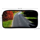 yanfind Pencil Case YHO Thoroughfare Natural Highway Asphalt Landscape Fall Road Leaf Sunshine Tree Autumn Road Zipper Pens Pouch Bag for Student Office School