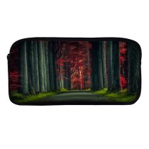 yanfind Pencil Case YHO Hmetosche Forest Road Trees Woods Sunset Autumn Forest Dawn Pathway Scenic Zipper Pens Pouch Bag for Student Office School