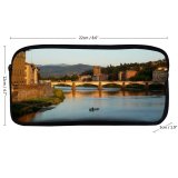 yanfind Pencil Case YHO Town Resources Waterway Watercourse  Sunset Italy Florence River Sky River Bank Zipper Pens Pouch Bag for Student Office School