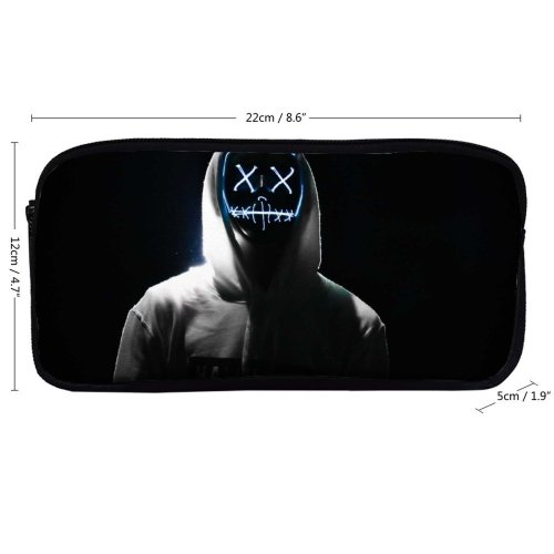 yanfind Pencil Case YHO Sebastiaan Stam Black Dark LED Dope Night Anonymous Hoodie AMOLED Zipper Pens Pouch Bag for Student Office School