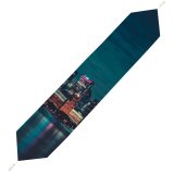 Yanfind Table Runner Max Bender Chicago Night City Lights Cityscape Reflections Everyday Dining Wedding Party Holiday Home Decor