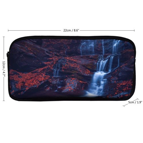 yanfind Pencil Case YHO GoMustang  Glen Falls Waterfall Rocks Stowe Vermont USA Zipper Pens Pouch Bag for Student Office School