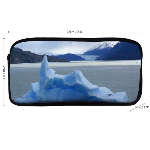 yanfind Pencil Case YHO Winter Glaciar Natural  Polar Argentina   Iceberg Glacial Lake Zipper Pens Pouch Bag for Student Office School