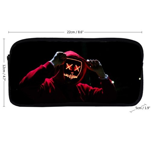 yanfind Pencil Case YHO Sebastiaan Stam Black Dark LED Dope Night Anonymous Hoodie Dark Zipper Pens Pouch Bag for Student Office School