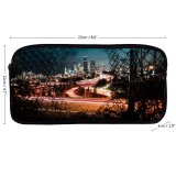 yanfind Pencil Case YHO Sonny Mauricio Seattle City Cityscape City Lights Fence Night Time Light Trails Zipper Pens Pouch Bag for Student Office School