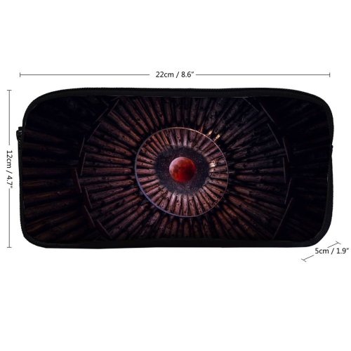 yanfind Pencil Case YHO Oliver Henze Black Dark Blood  Sky  Circular Wood Photoshop Zipper Pens Pouch Bag for Student Office School