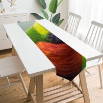 Yanfind Table Runner William Warby Rainbow Lorikeet Colorful Closeup Bokeh Bird Everyday Dining Wedding Party Holiday Home Decor