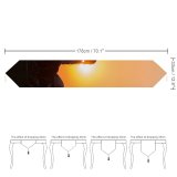 Yanfind Table Runner Sunset Motorcycle Silhouette Golden Hour Everyday Dining Wedding Party Holiday Home Decor