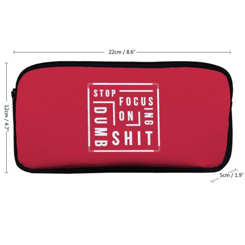 yanfind Pencil Case YHO Samarth Gupta Quotes Stop Focusing Dumb Shit Popular Quotes Typography Zipper Pens Pouch Bag for Student Office School