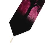 Yanfind Table Runner Space Lone Tree Planet Surreal Night Silhouette Starry Sky Everyday Dining Wedding Party Holiday Home Decor