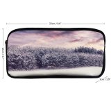 yanfind Pencil Case YHO Snow Covered Trees Winter Snow Landscape Clouds Scenery Forest Zipper Pens Pouch Bag for Student Office School