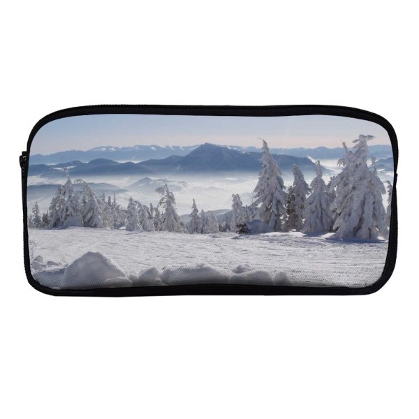 yanfind Pencil Case YHO Winter Landforms  Sky Range Ski  Mountainous Massif Snowboard Slovakia Winter Zipper Pens Pouch Bag for Student Office School