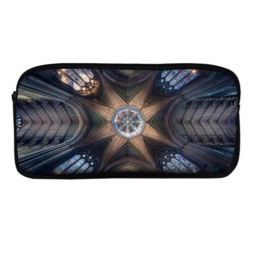 yanfind Pencil Case YHO Otto Berkeley Ely Cathedral Ancient Architecture Cathedral Dome Stained Glass United Zipper Pens Pouch Bag for Student Office School