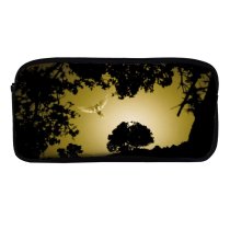 yanfind Pencil Case YHO  Desipris  Flying Bird Sunset Trees Silhouette Scenic Evening Dawn Zipper Pens Pouch Bag for Student Office School