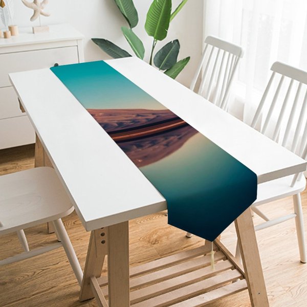 Yanfind Table Runner Vinícius Henrique Laguna Lejia Salt Lake Chile Mountains Sky Reflection Mountain Range Everyday Dining Wedding Party Holiday Home Decor