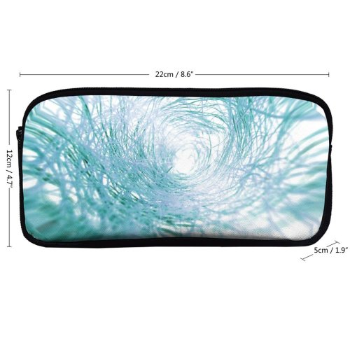 yanfind Pencil Case YHO Texture Speed Azure Warp Wire Art Cone  Turquoise Zone Trap Turning Zipper Pens Pouch Bag for Student Office School