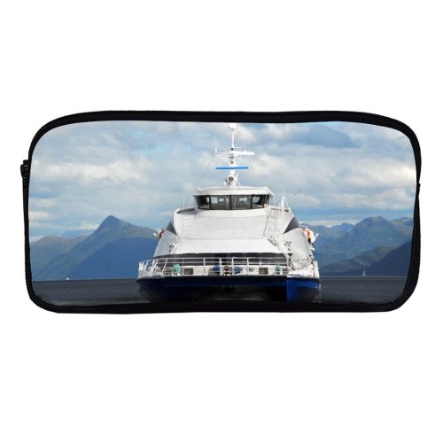 yanfind Pencil Case YHO Vehicle Speed Transport Vessel Ship Motor Passenger Sea Ship Catamaran Fjords Watercraft Zipper Pens Pouch Bag for Student Office School
