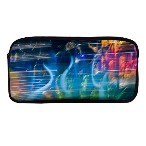 yanfind Pencil Case YHO Moody Colorful Work Lighting Glass Creative Rainbow Chihuly Commons Seattle Night Vibrant Zipper Pens Pouch Bag for Student Office School