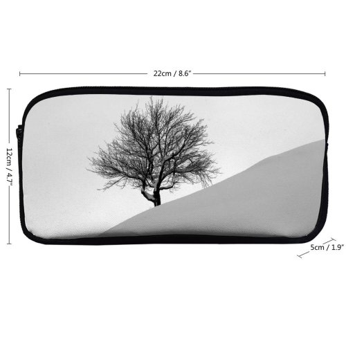 yanfind Pencil Case YHO Winter Slovenija Winter Atmospheric Branch Snow Tree Tree  Freezing Snow Zipper Pens Pouch Bag for Student Office School