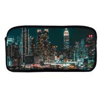 yanfind Pencil Case YHO Sanaan Mazhar York City Skyscrapers Night Cityscape Night City Lights Zipper Pens Pouch Bag for Student Office School