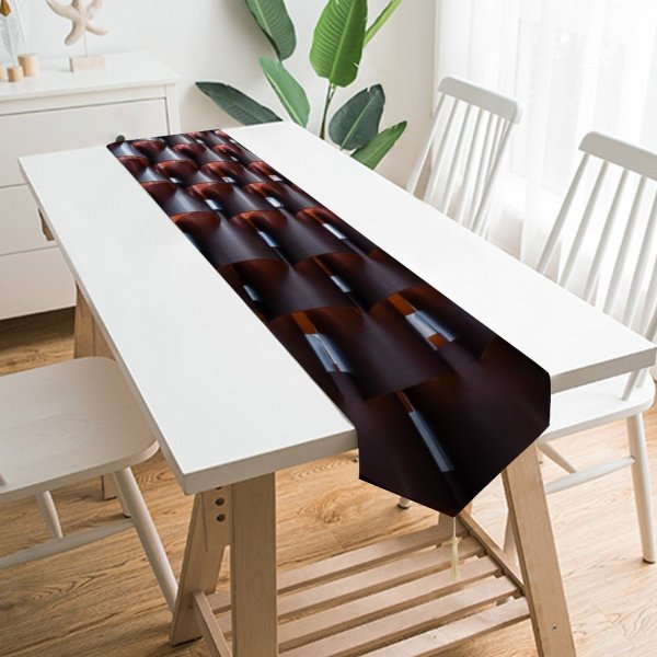 Yanfind Table Runner Modern Architecture Symmetric Metal Light Everyday Dining Wedding Party Holiday Home Decor