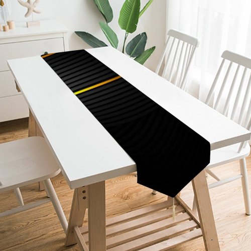 Yanfind Table Runner Technology Dark Windows Abstract Everyday Dining Wedding Party Holiday Home Decor
