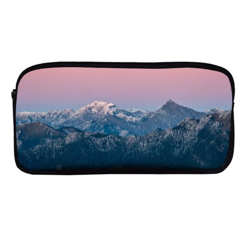 yanfind Pencil Case YHO Ricardo Nanhu  Taiwan Taroko National Park  Mountains Snow Covered Sky Zipper Pens Pouch Bag for Student Office School