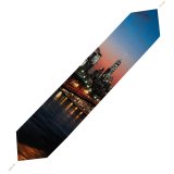 Yanfind Table Runner Matteo Catanese Williamsburg Bridge York City Suspension Bridge City Lights Night Cityscape Everyday Dining Wedding Party Holiday Home Decor