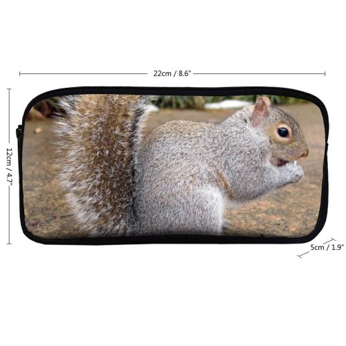 yanfind Pencil Case YHO Wildlife Vertebrate Ground Squirrel Terrestrial Fox Squirrel Grey Squirrels Whiskers Wildlife Rodent Zipper Pens Pouch Bag for Student Office School