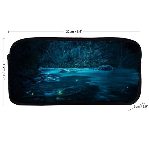 yanfind Pencil Case YHO Grafixart Forest River Night Dark Magical   Fairies Zipper Pens Pouch Bag for Student Office School