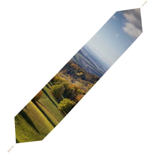 Yanfind Table Runner Sven Muller Castle Landscape Meadow Autumn Trees Scenery Cloudy Sky Aerial Horizon Everyday Dining Wedding Party Holiday Home Decor